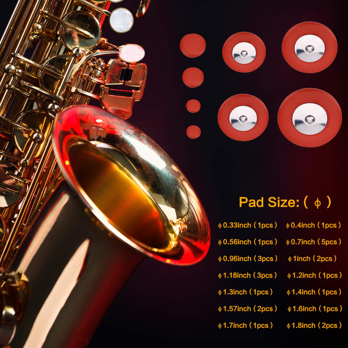 Alto Sax Repair Parts Screws and 25pcs Sax Pads E61583