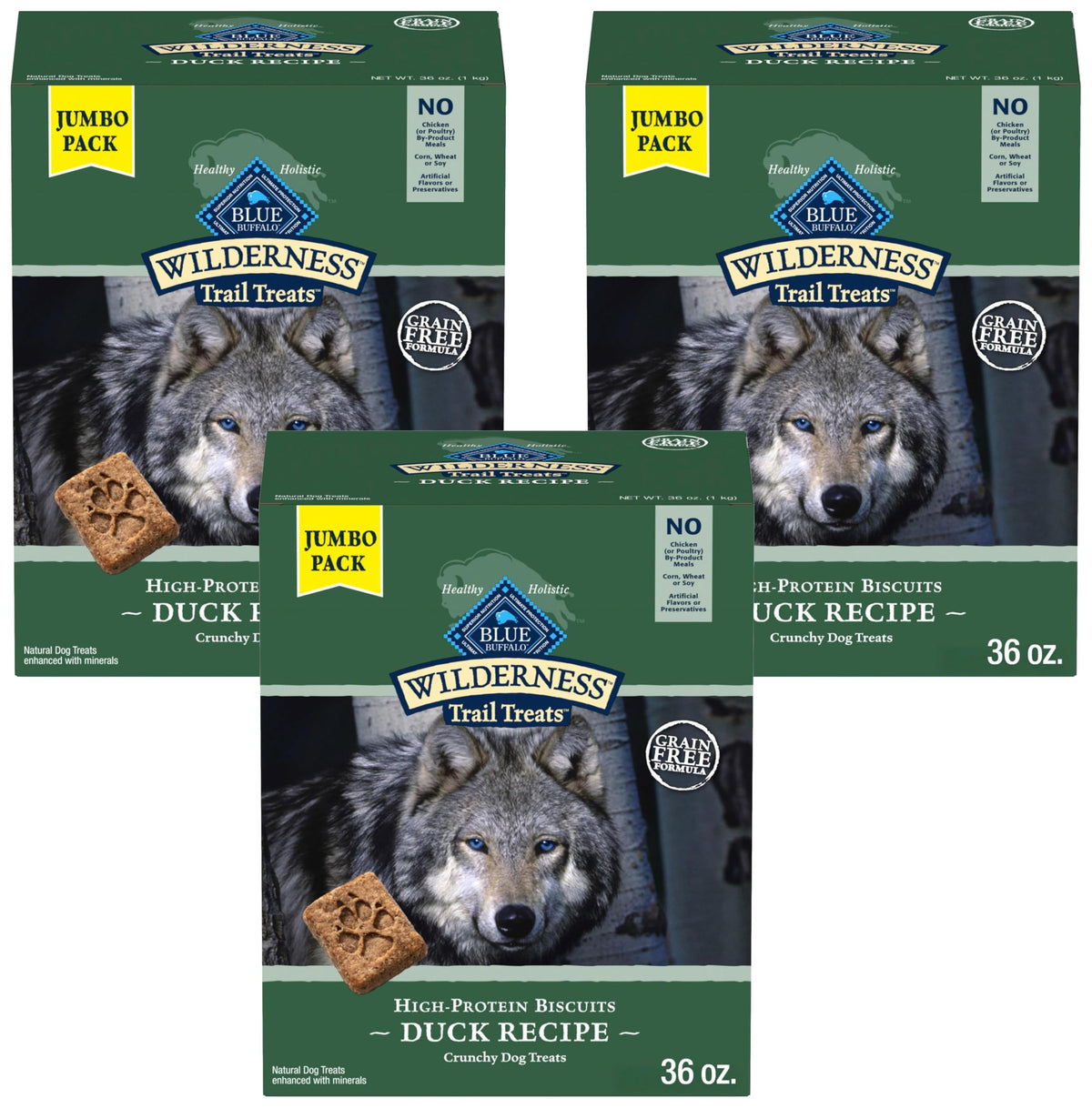 High Protein Grain Free Duck Recipe Dog Biscuits 36-oz L809875