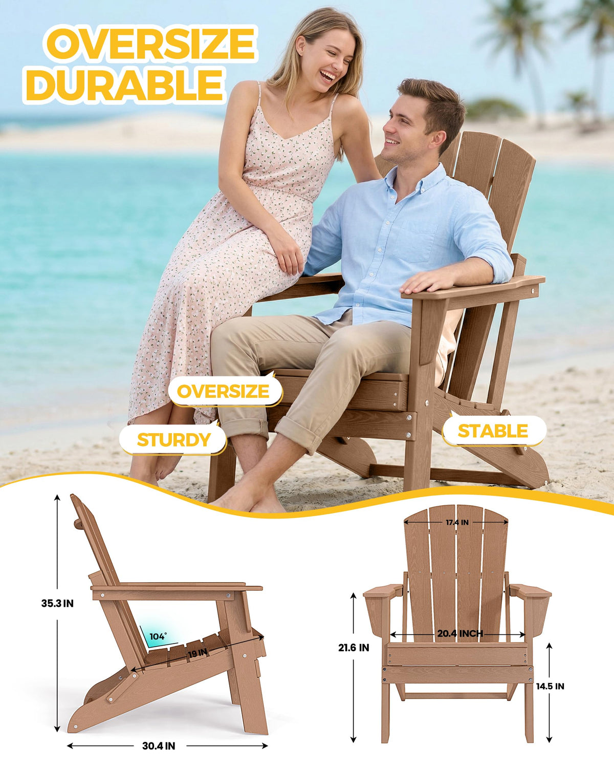 Folding HDPE Adirondack Chair N543594
