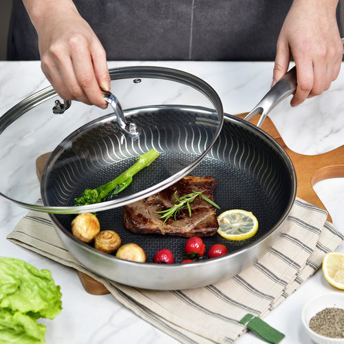 11 IN Glass Lid with Stainless Steel Handle G3347