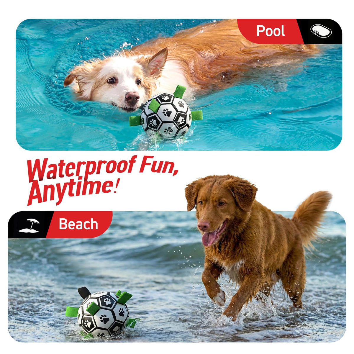 6 Inch Dog Soccer Ball with Straps L1839