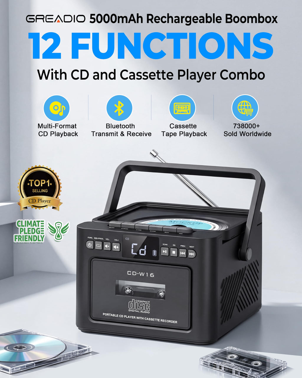 CD and Cassette Player Combo U992950