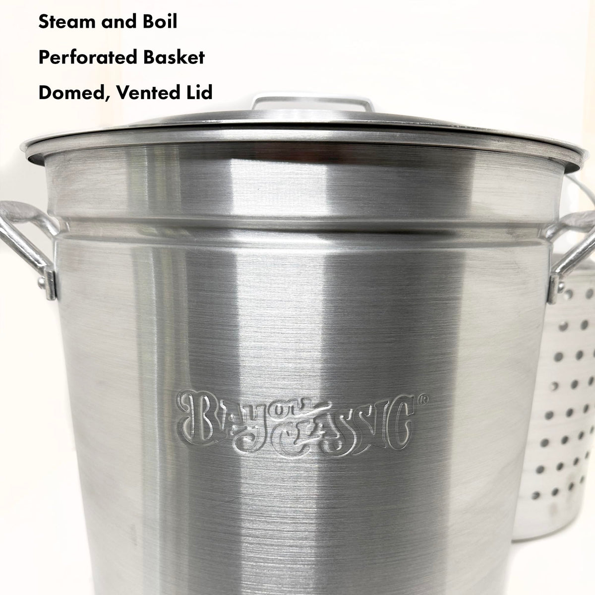 60 Qt Aluminum Stockpot with Basket D386