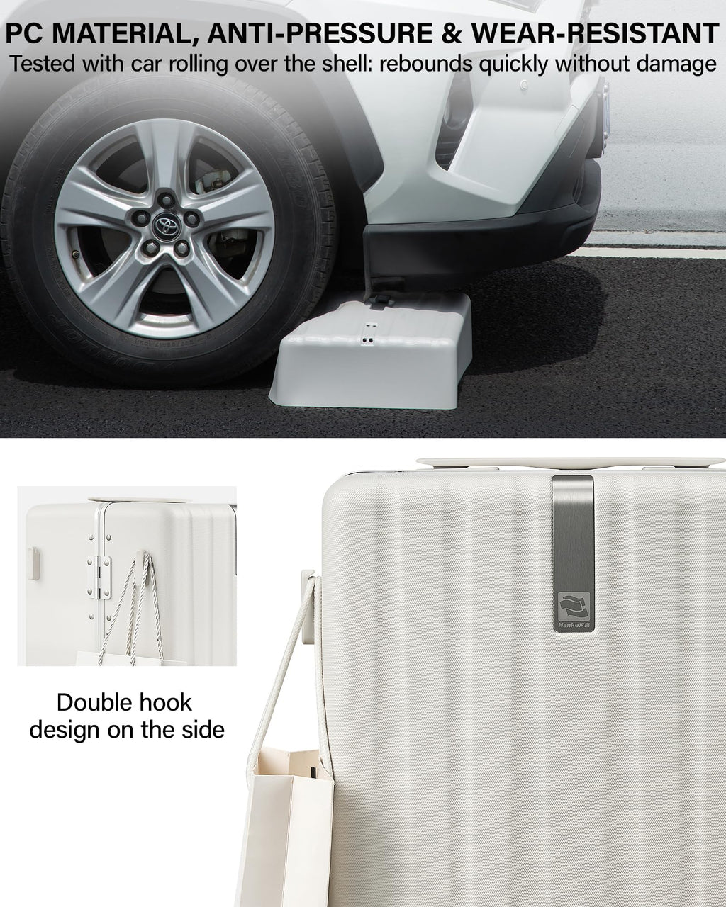 20 Inch Zipperless Aluminum Frame Hard Shell PC Carry-On Luggage with TSA Lock W2505