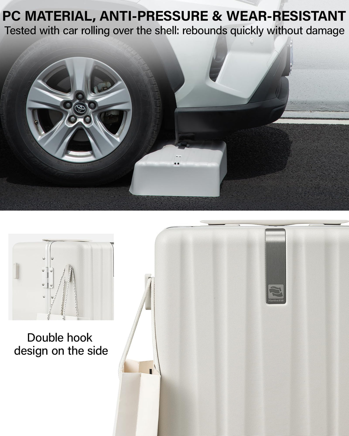 20 Inch Zipperless Aluminum Frame Hard Shell PC Carry-On Luggage with TSA Lock W2505