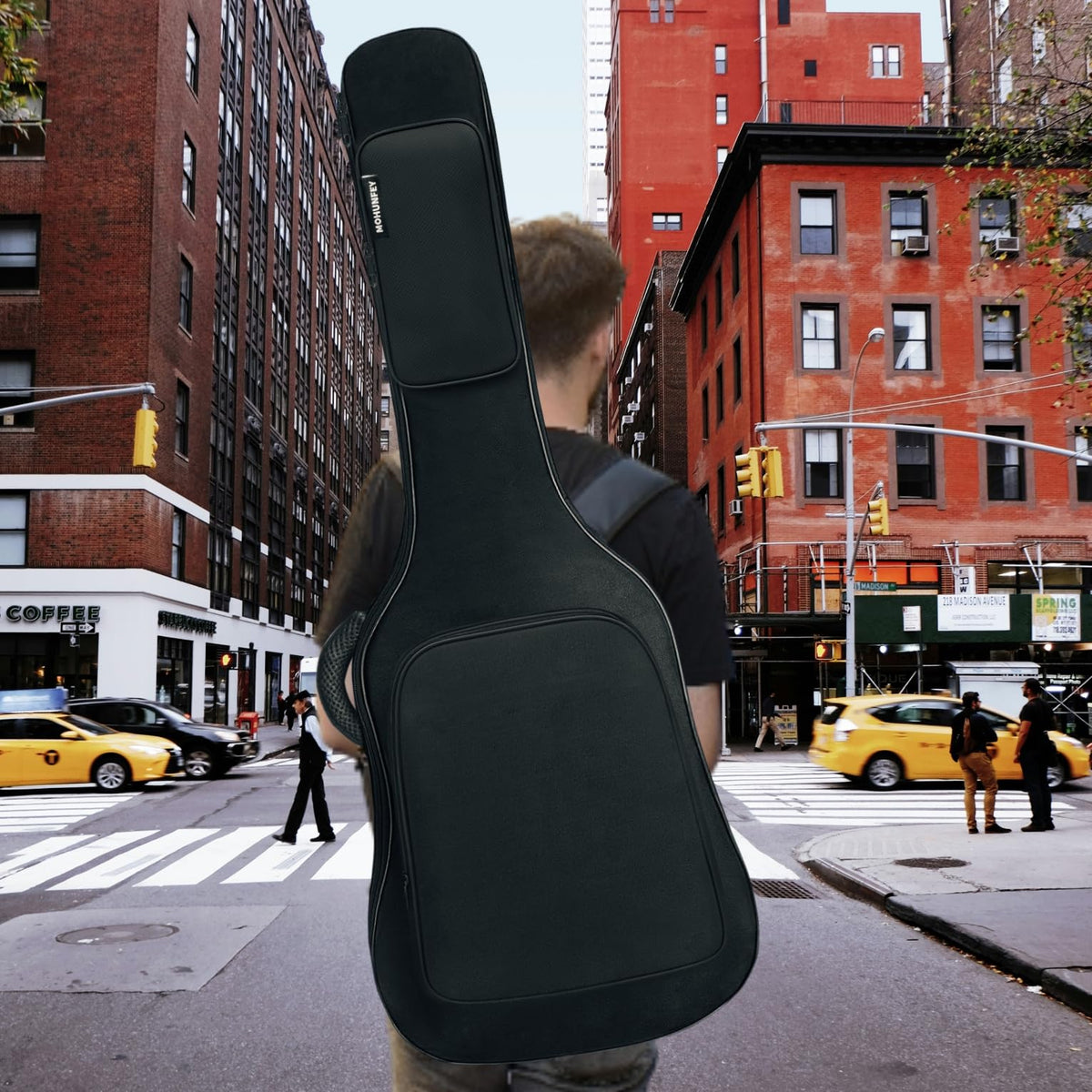 Black Acoustic Guitar Gig Bag with Adjustable Shoulder Strap H213861