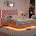 Full Size LED Bed Frame with Charging Station Headboard G2654
