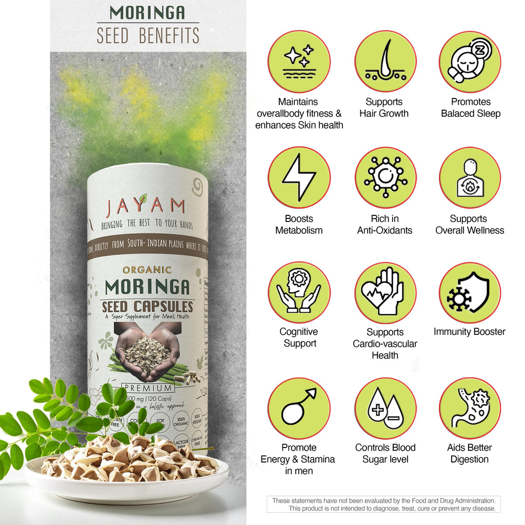 Organic Moringa Seed Capsules 120 Capsules S6740