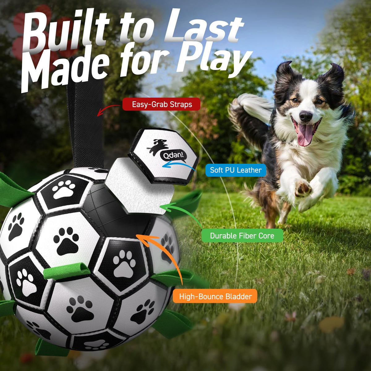 6 Inch Dog Soccer Ball with Straps L1839