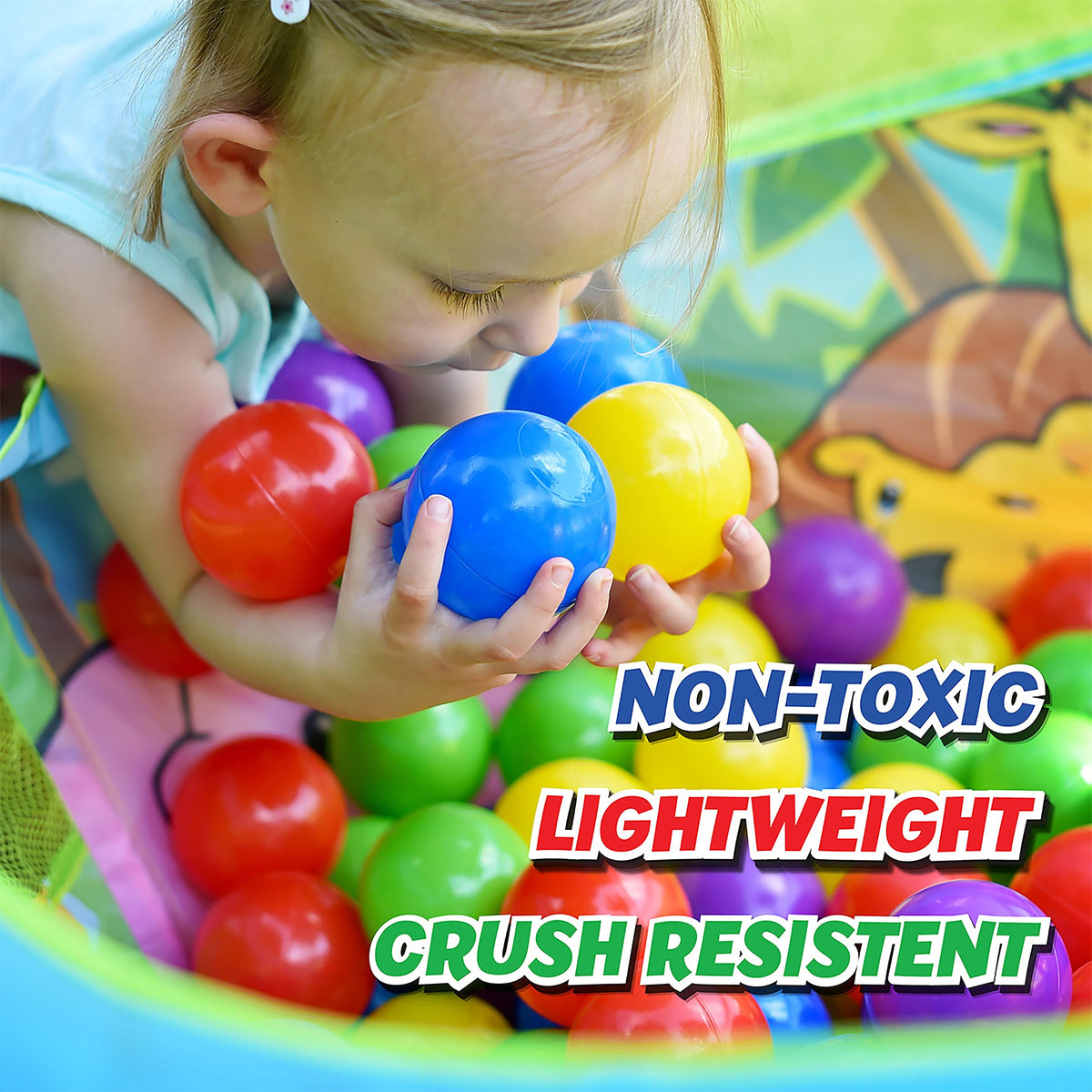 200 Premium Crush-Resistant Play Balls with Zippered Storage Bag E51998