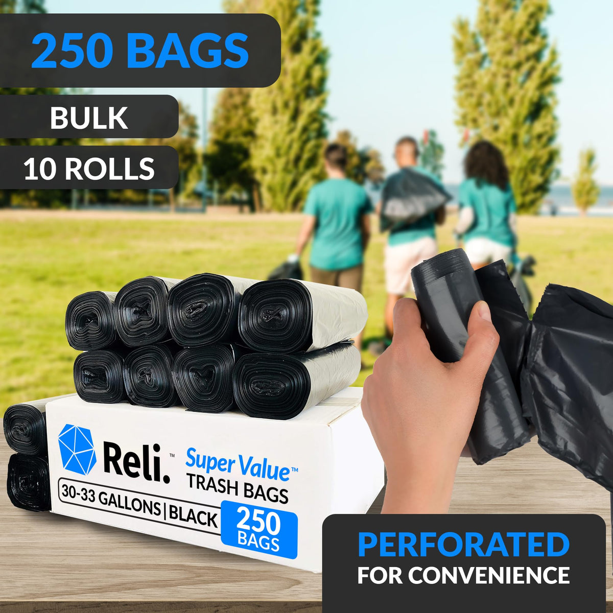 30 to 33 Gallon Heavy Duty Trash Bags V49066