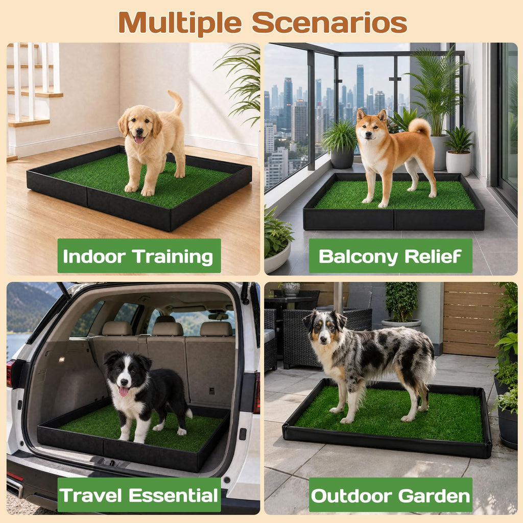 Dog Grass Pad with Tray 32"x22" with 8pc Pee Pads I709710