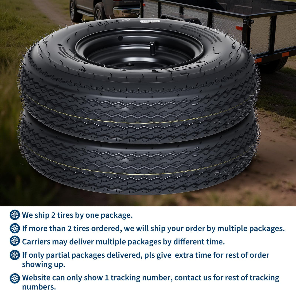 2-Pack 4.80-12 Trailer Tires with 12" Rims B82273