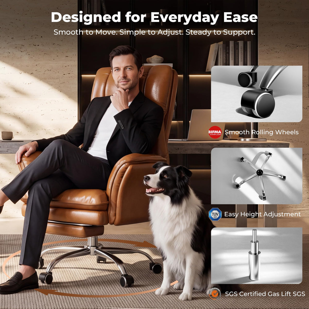 Big and Tall Office Chair with Flip Armrests D75801