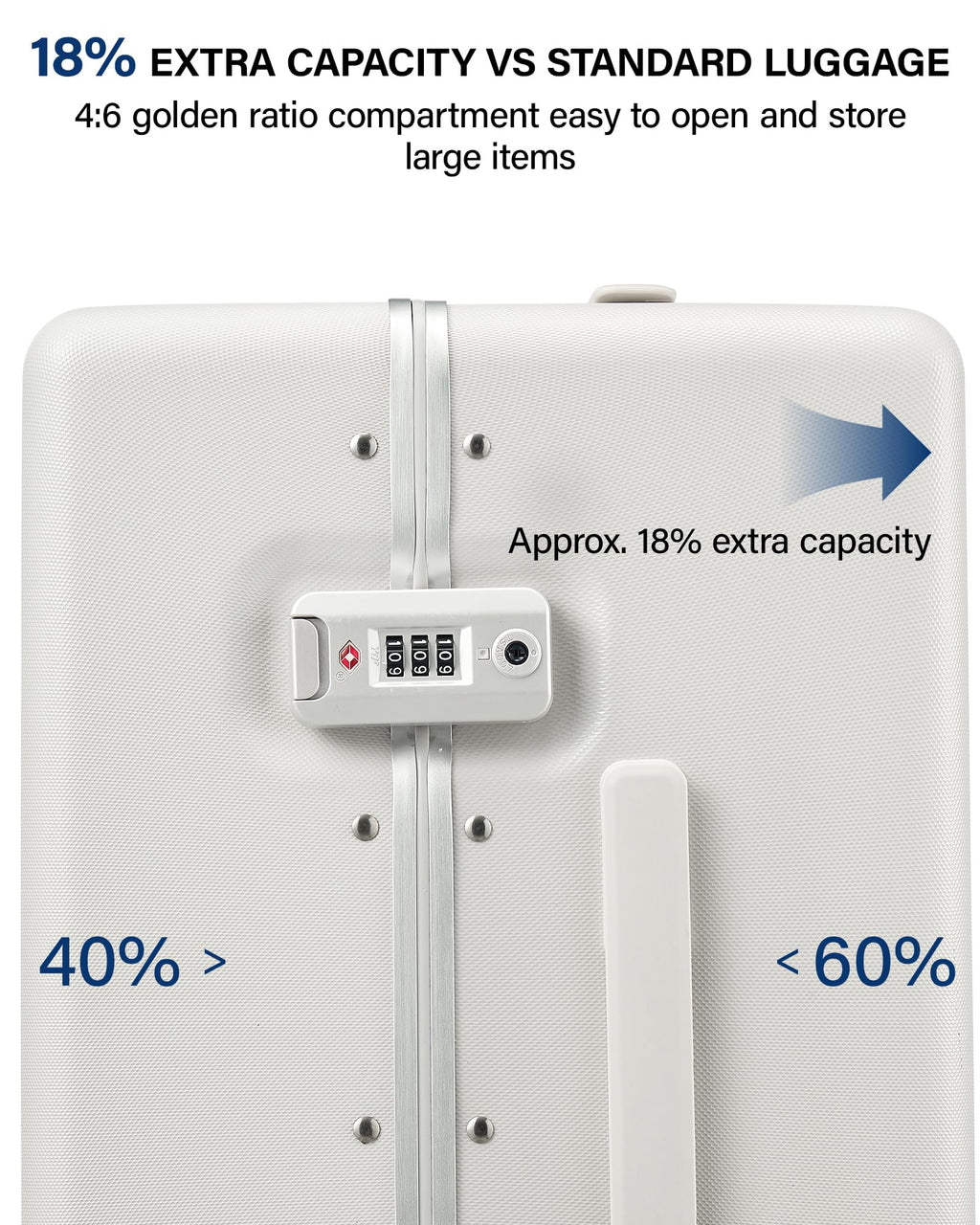 20 Inch Zipperless Aluminum Frame Hard Shell PC Carry-On Luggage with TSA Lock W2505