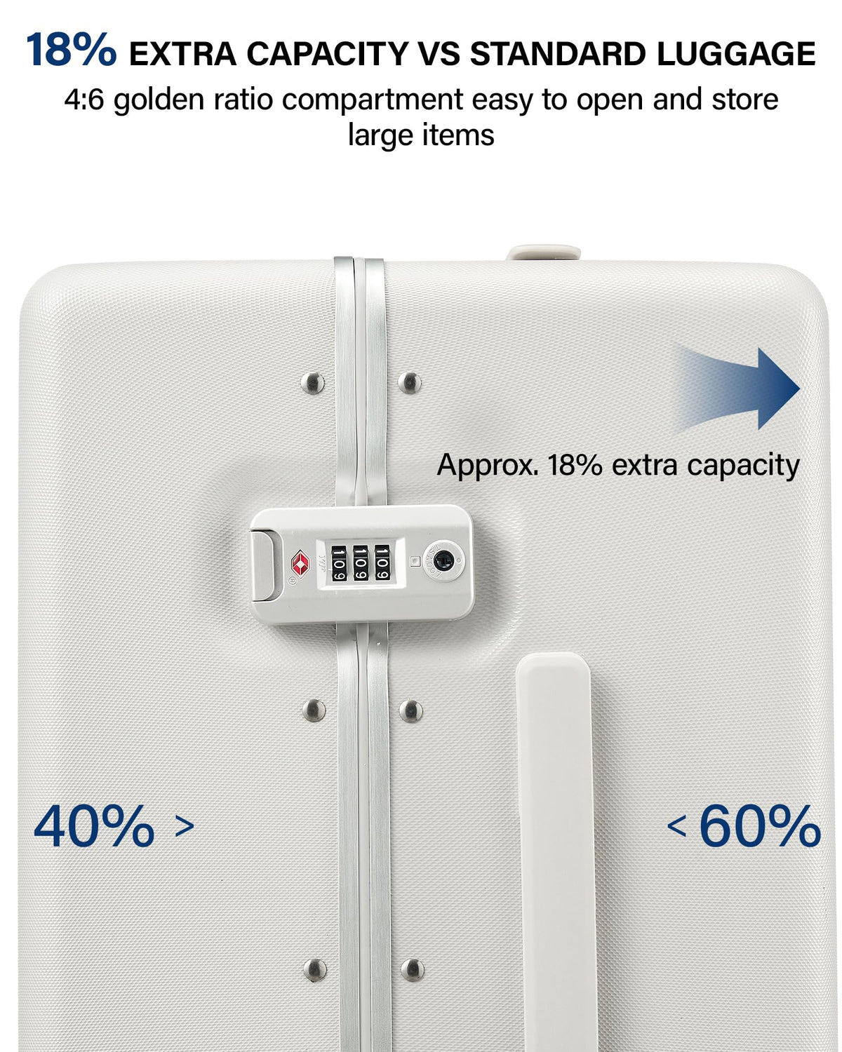 20 Inch Zipperless Aluminum Frame Hard Shell PC Carry-On Luggage with TSA Lock W2505