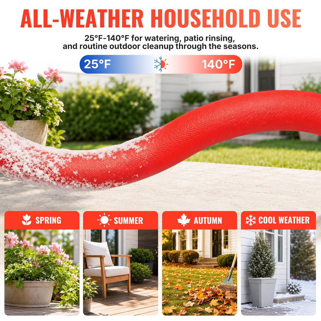 100FT 5/8" Garden Hose Brass Swivel Handle 600 PSI D189844