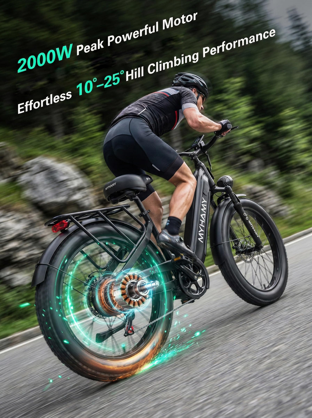 2000W Electric Bike 24 Fat Tire 48V 18Ah Step-Thru Y1554