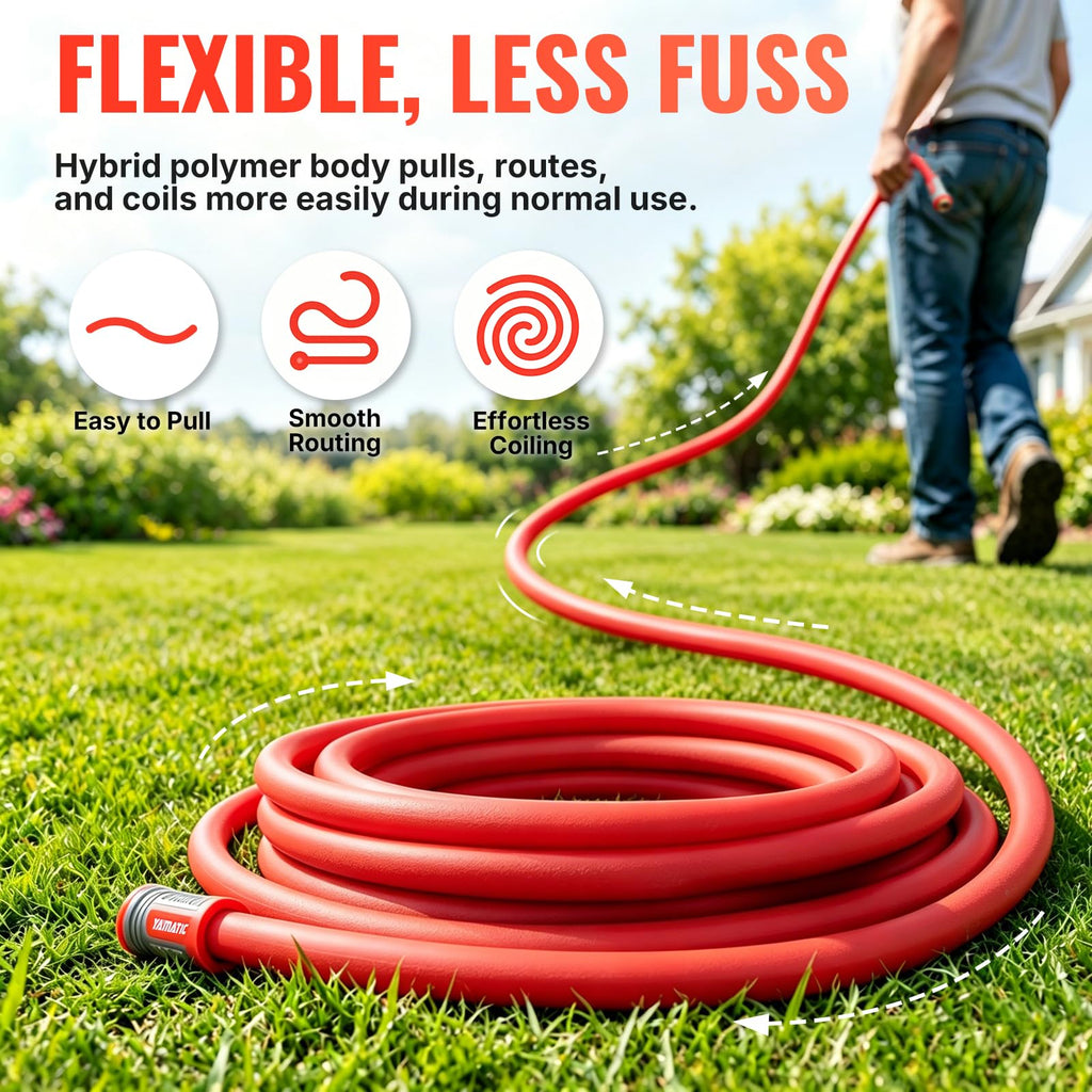 100FT 5/8" Garden Hose Brass Swivel Handle 600 PSI D189844
