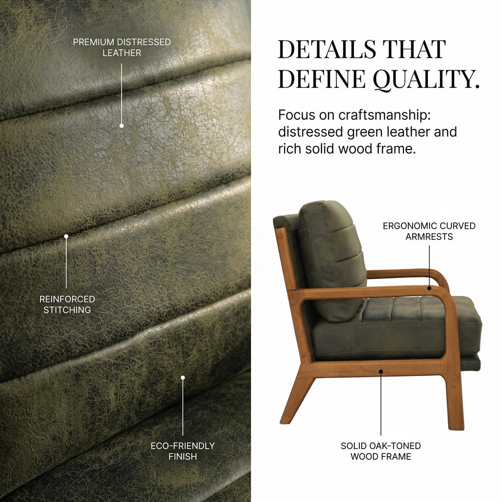 Mid Century Modern Faux Leather Accent Chair Set of 2 W958