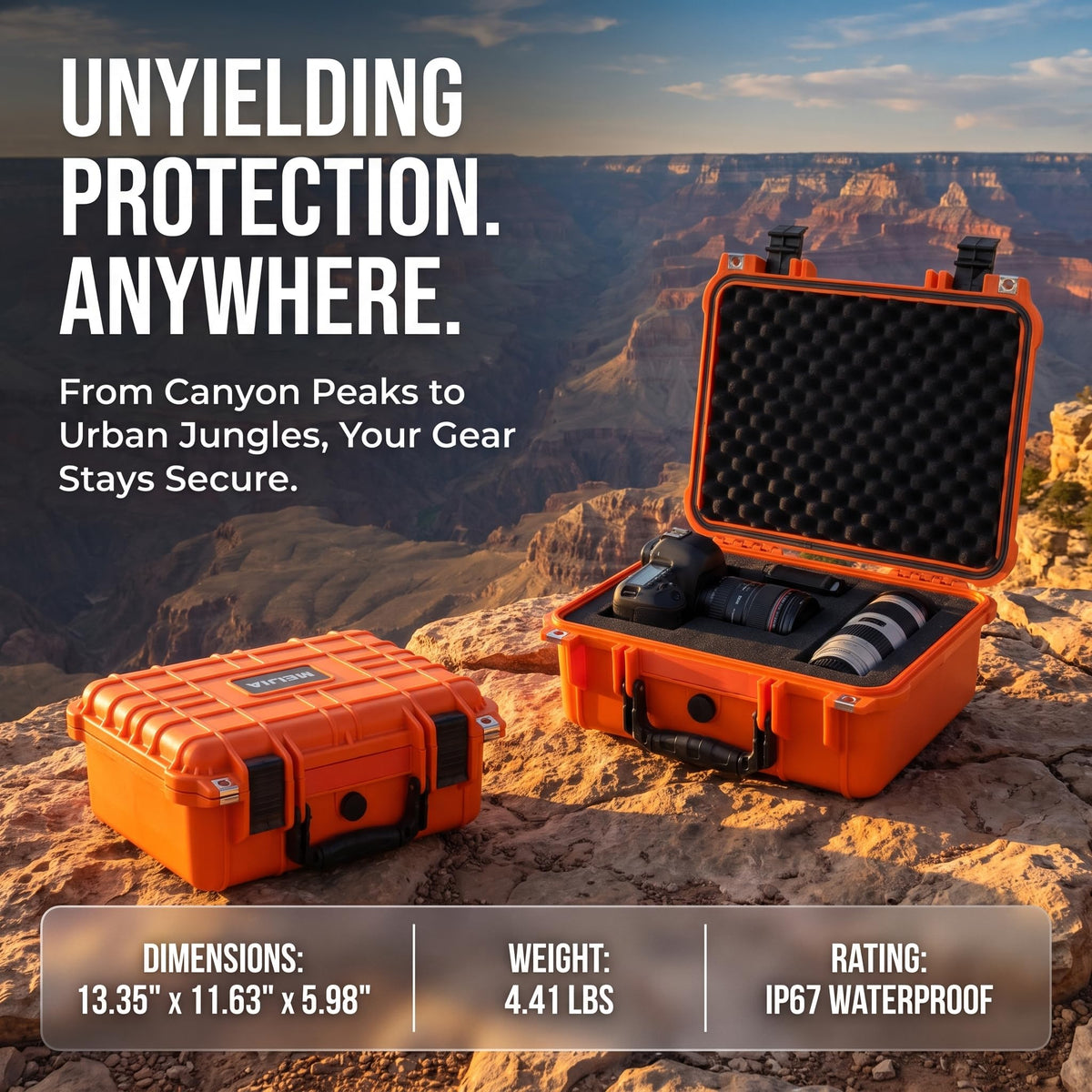 IP67 Waterproof Hard Camera Case with Customizable Foam G9888