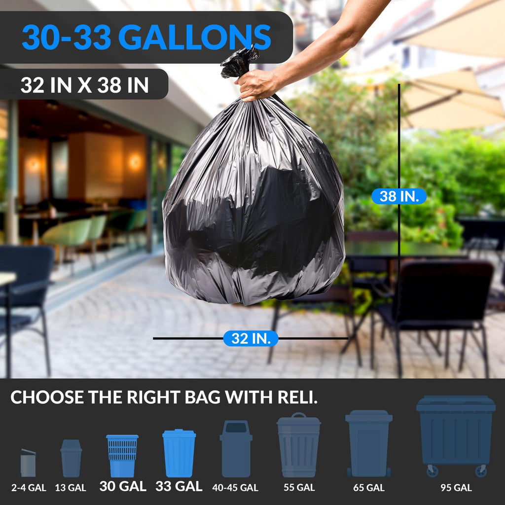 30 to 33 Gallon Heavy Duty Trash Bags V49066