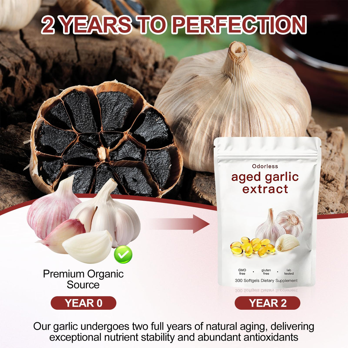 Odorless Garlic Supplement 300 Count Softgels S130466