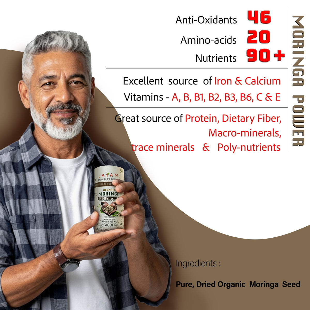 Organic Moringa Seed Capsules 120 Capsules S6740