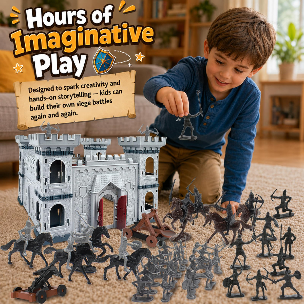 Medieval Castle Toy Knights Army Men Playset F8007