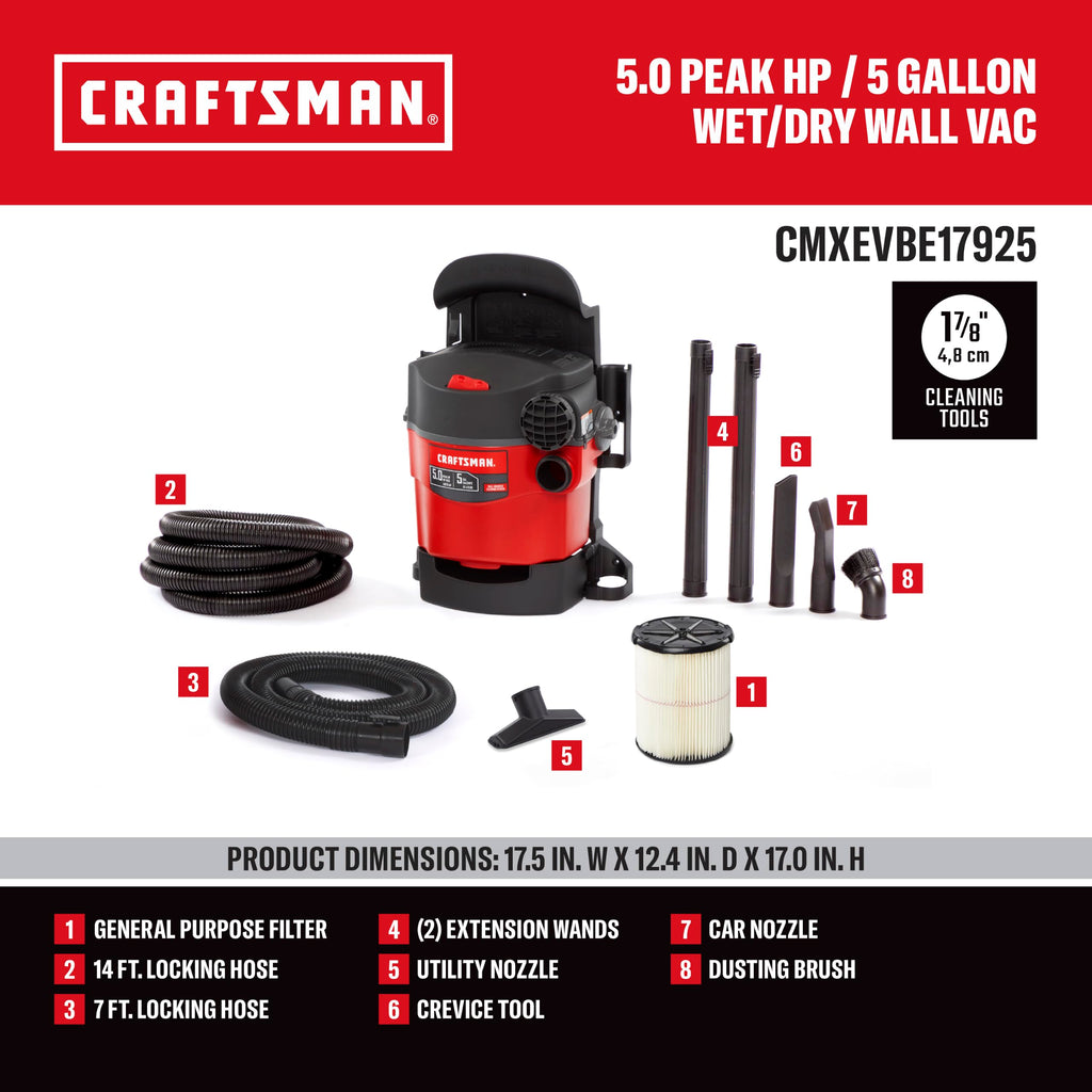 5 Gallon Wet Dry Shop Vacuum J5964