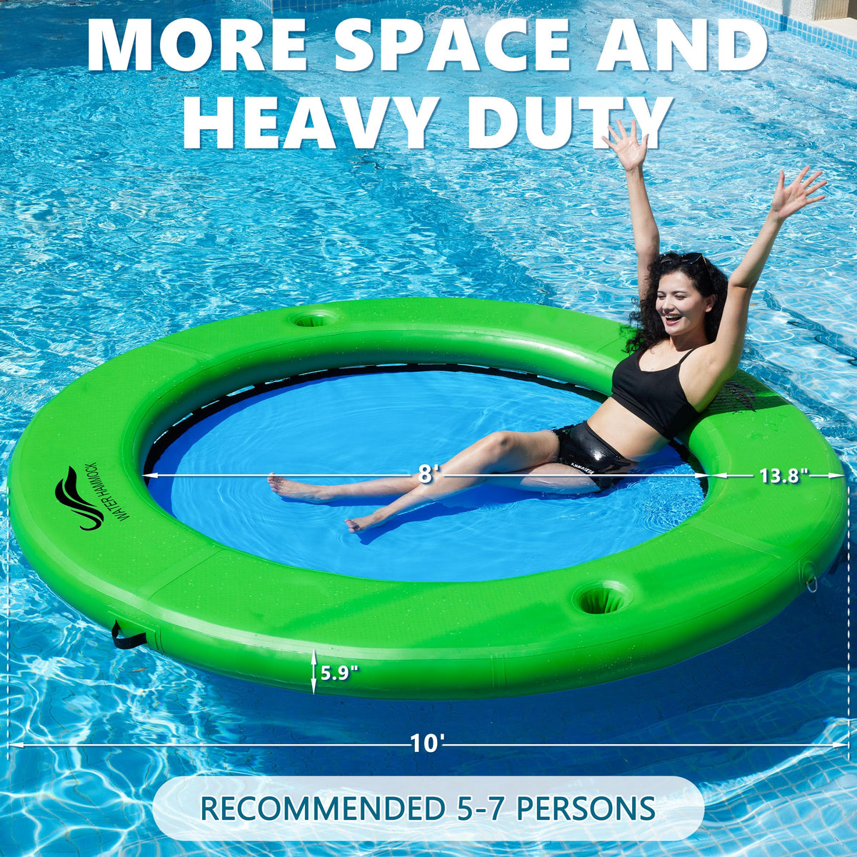 Inflatable Water Hammock with Cup Holder U877332