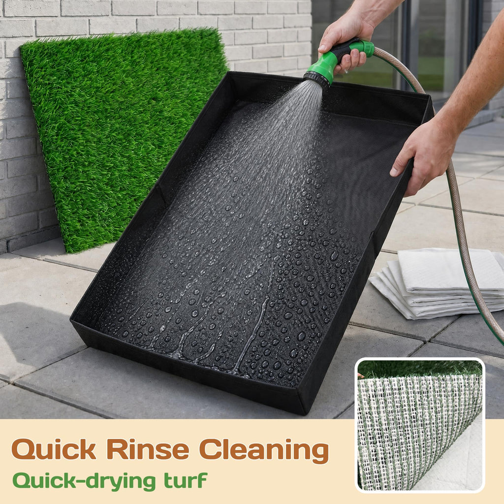Dog Grass Pad with Tray 32"x22" with 8pc Pee Pads I709710