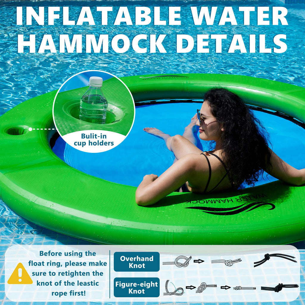 Inflatable Water Hammock with Cup Holder U877332