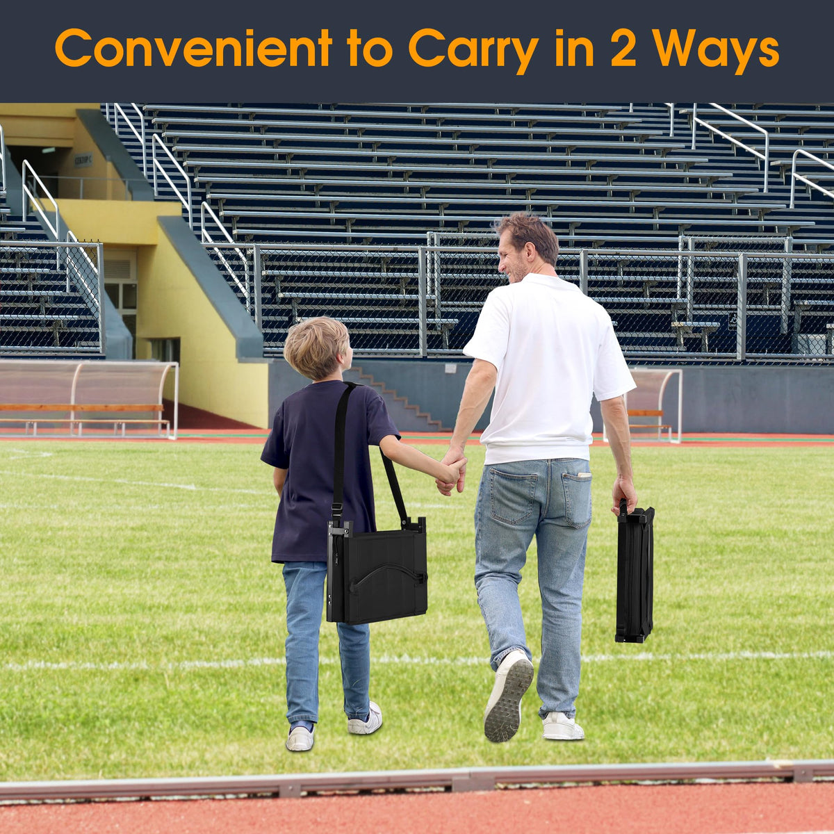 Portable Folding Stadium Seat with Back Support 2 Pack H4078