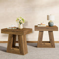24" 2-Tier Narrow Wooden Side Table Set of 2 E789784