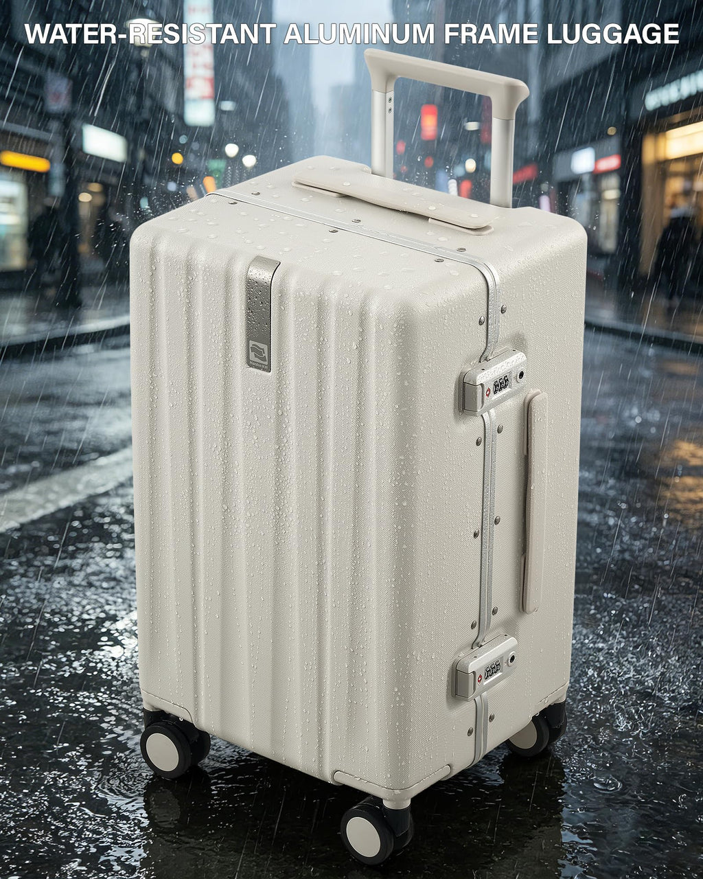 20 Inch Zipperless Aluminum Frame Hard Shell PC Carry-On Luggage with TSA Lock W2505